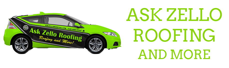 Ask Zello Roofing wrap and wordmark